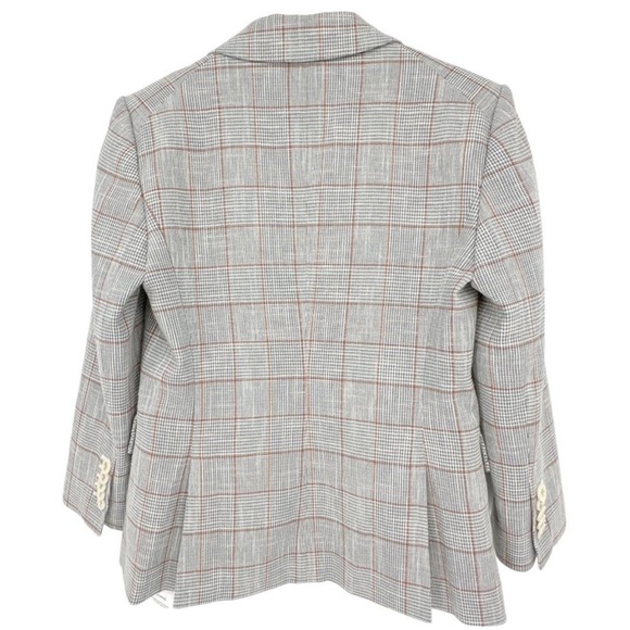 $698 Veronica Beard Schoolboy Dickey Jacket Blazer Plaid pearlized buttons sz 8 - Picture 9 of 15